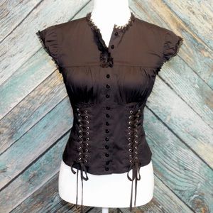 Gorgeous Victoria’s Secret XS Black Corset Blouse
